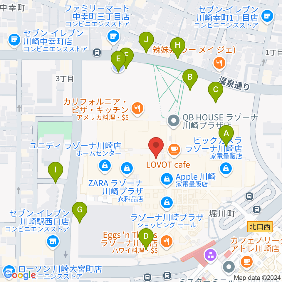 ラゾーナ川崎プラザソル周辺の駐車場・コインパーキング一覧地図