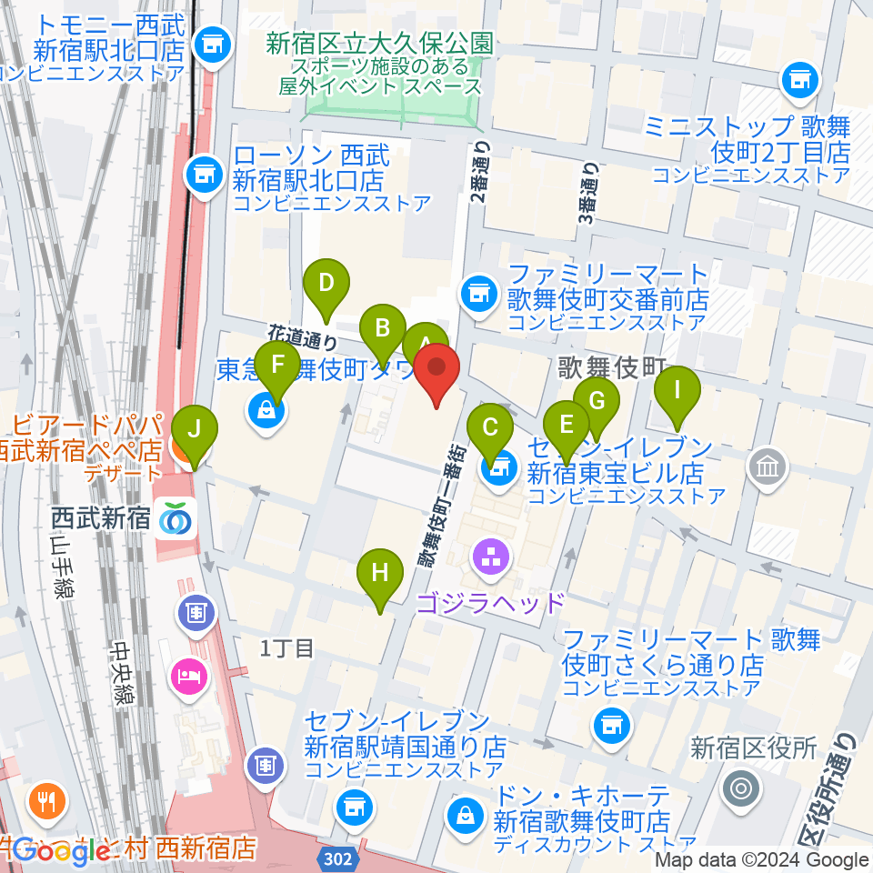 新宿FACE周辺の駐車場・コインパーキング一覧地図