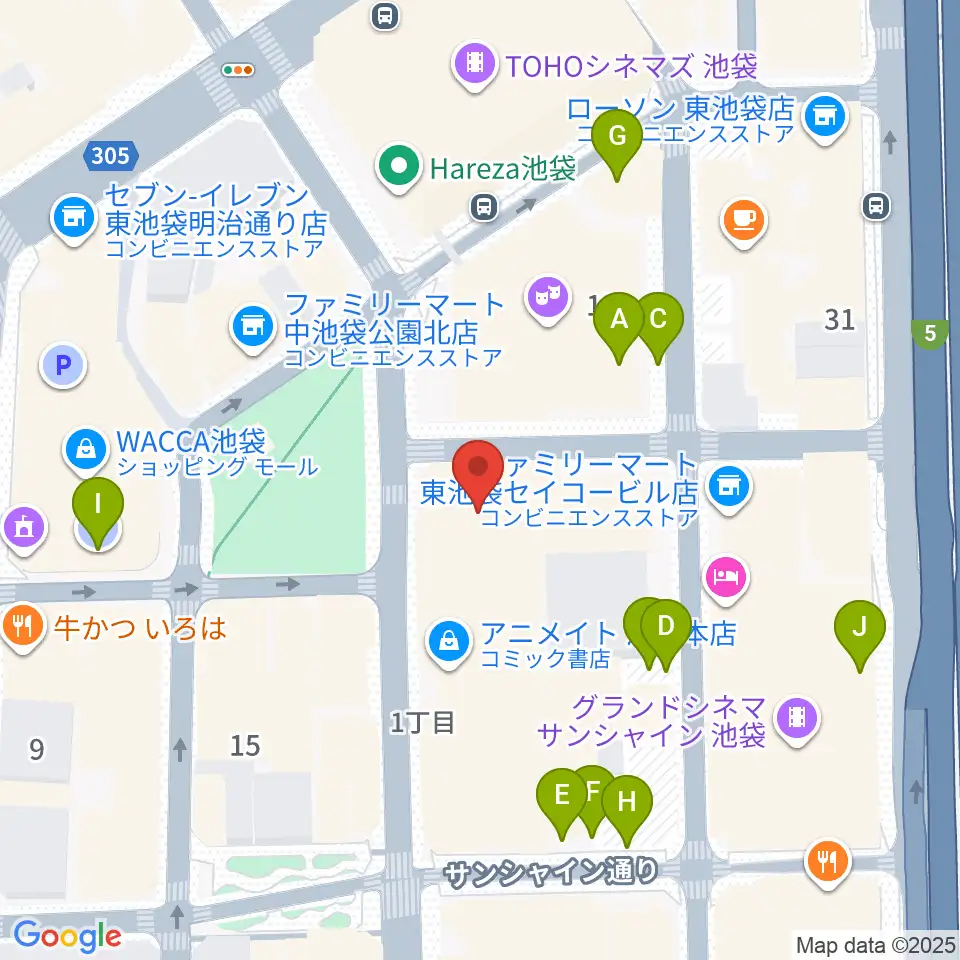 としま区民センター周辺の駐車場・コインパーキング一覧地図