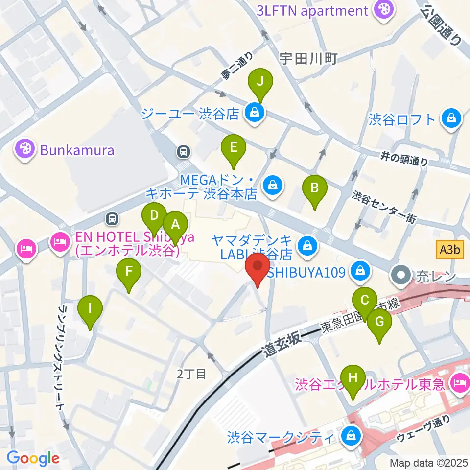 渋谷RUBY ROOM周辺の駐車場・コインパーキング一覧地図