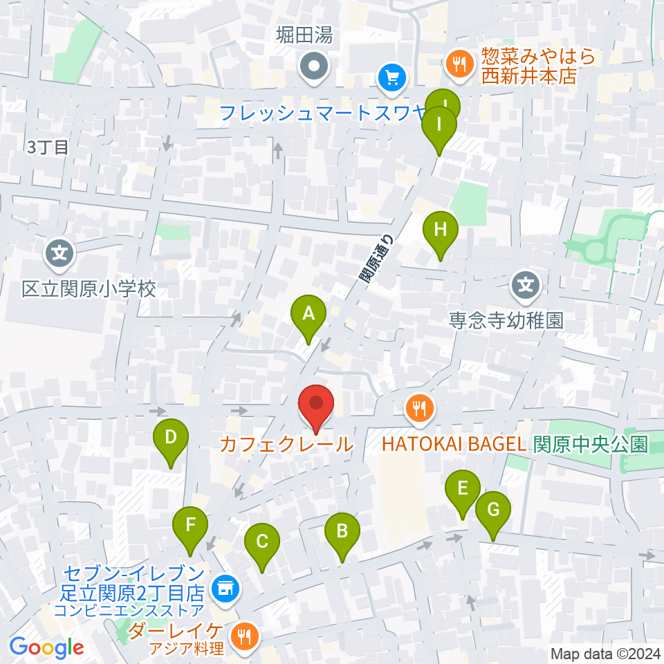 西新井カフェ・クレール周辺の駐車場・コインパーキング一覧地図