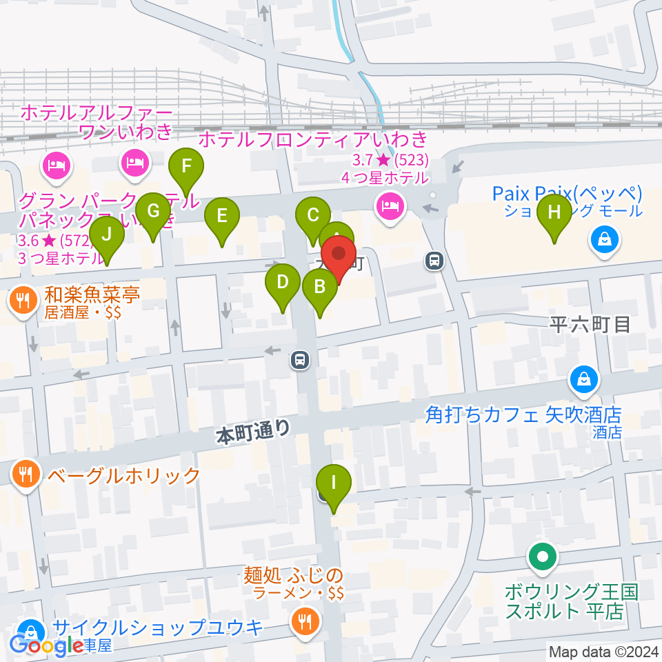 いわきソニック周辺の駐車場・コインパーキング一覧地図