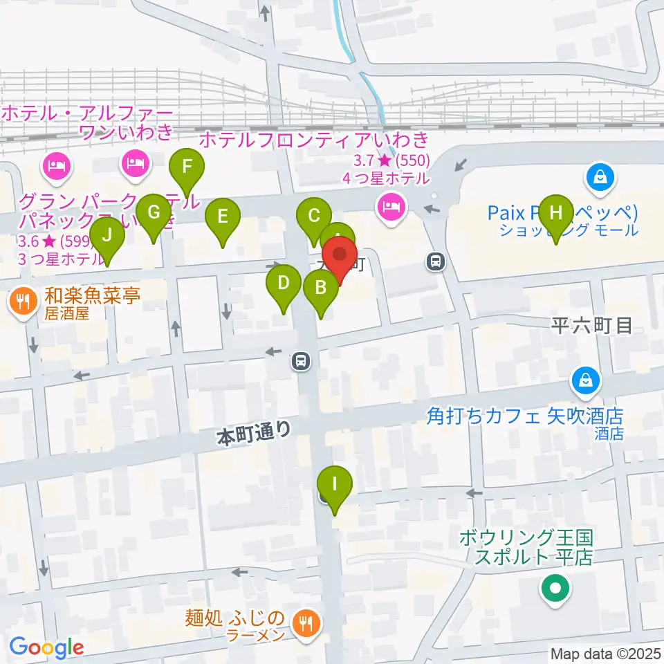 いわきソニック周辺の駐車場・コインパーキング一覧地図