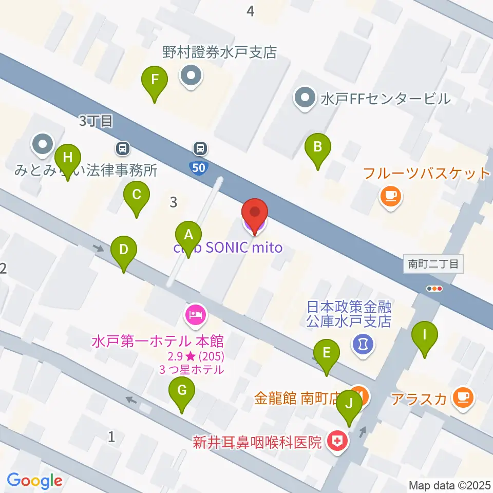 水戸SONIC周辺の駐車場・コインパーキング一覧地図