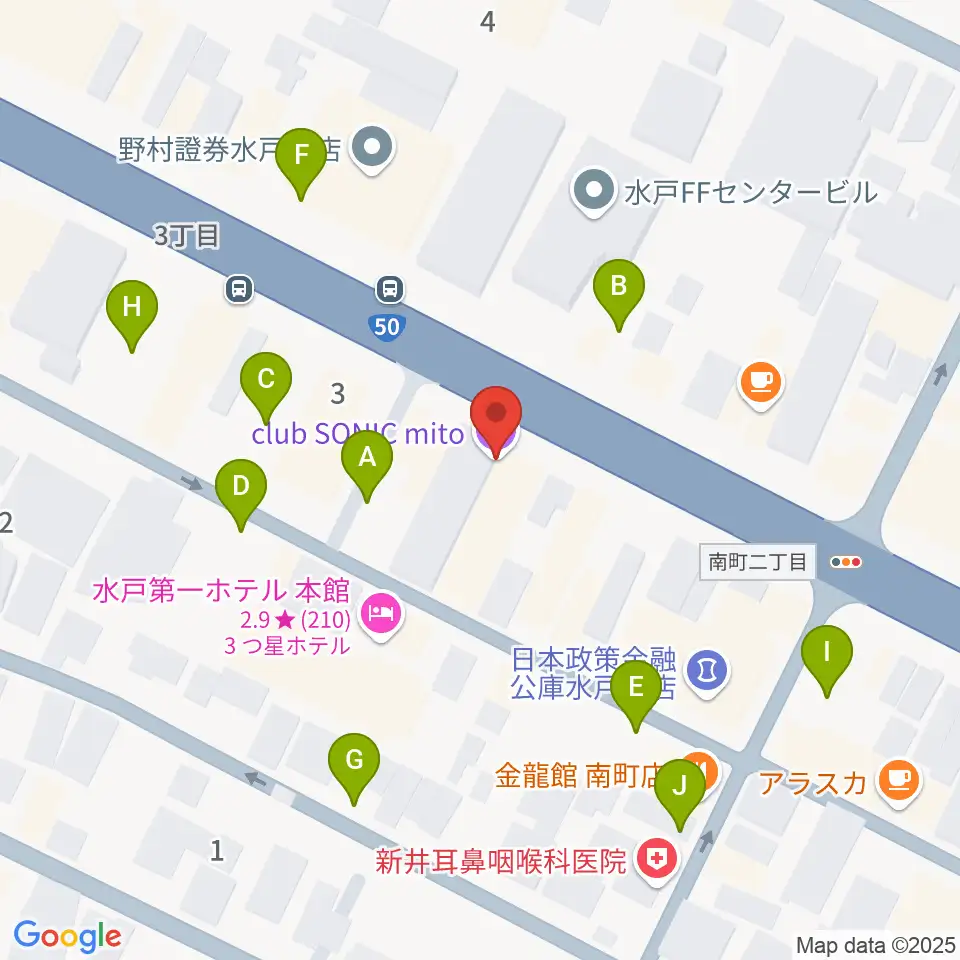 水戸SONIC周辺の駐車場・コインパーキング一覧地図