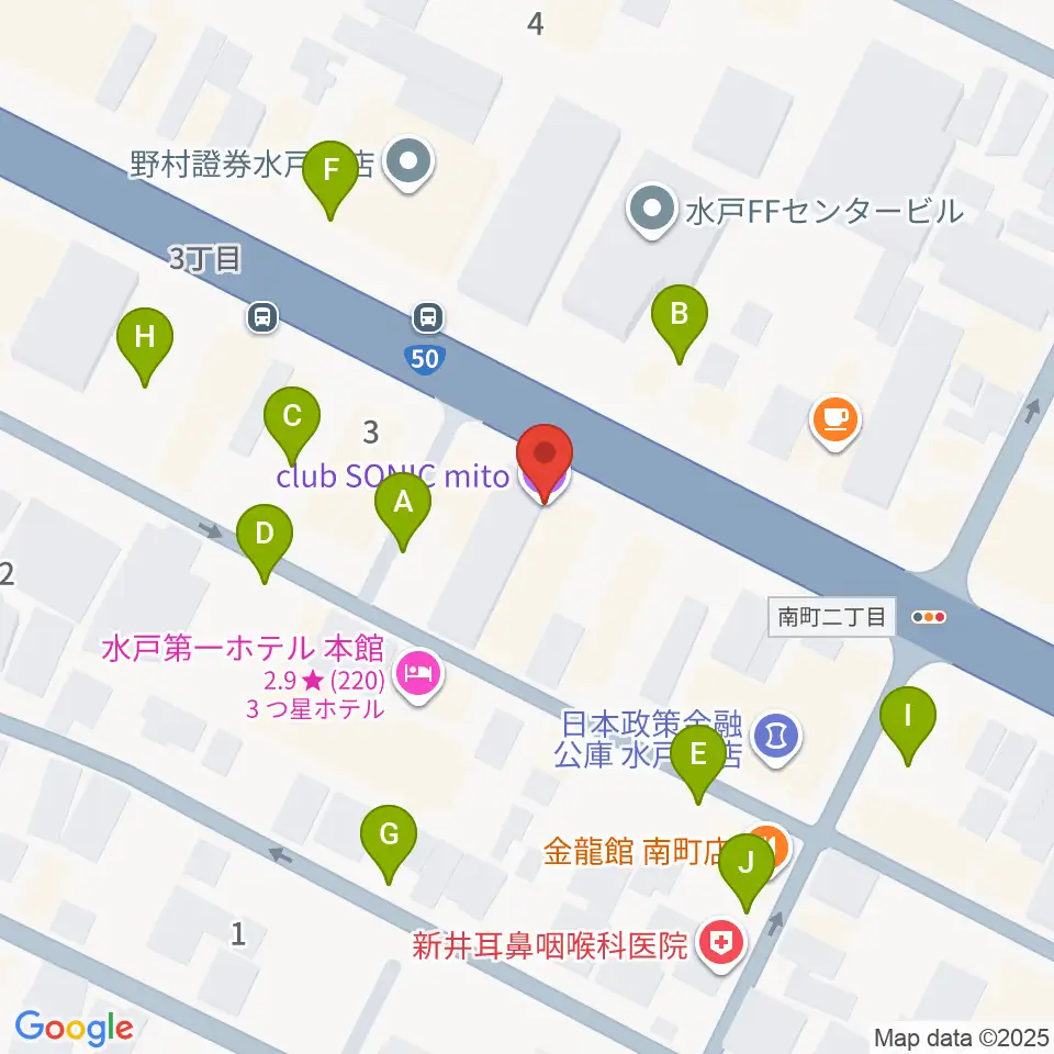 水戸SONIC周辺の駐車場・コインパーキング一覧地図