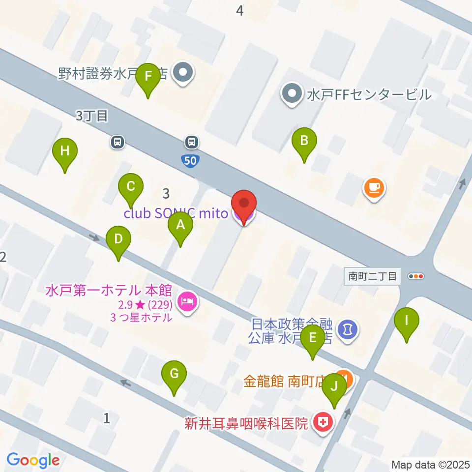 水戸SONIC周辺の駐車場・コインパーキング一覧地図