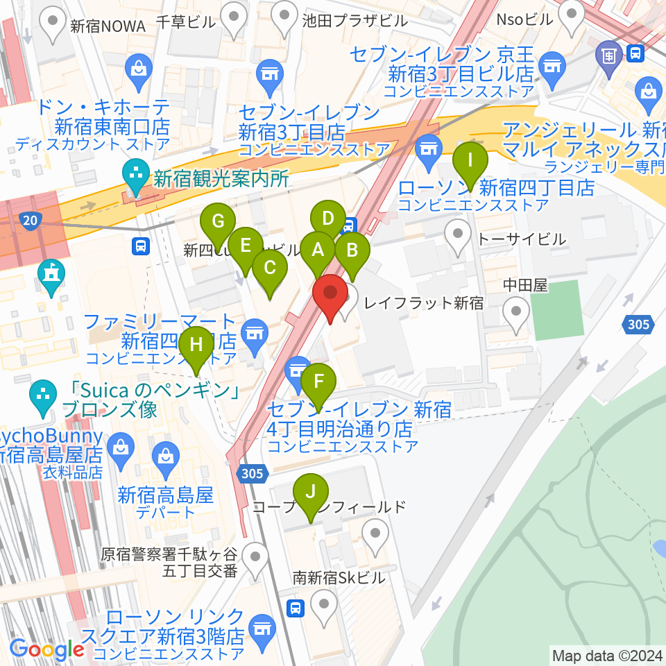 新宿ANTIKNOCK周辺の駐車場・コインパーキング一覧地図
