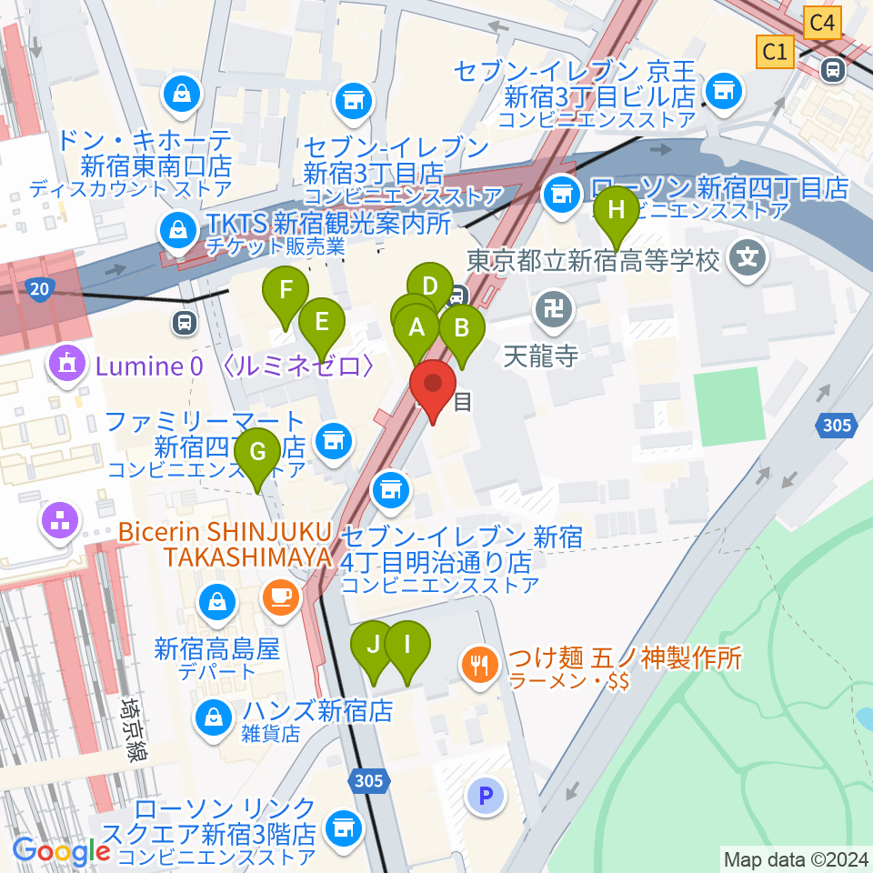 新宿ANTIKNOCK周辺の駐車場・コインパーキング一覧地図