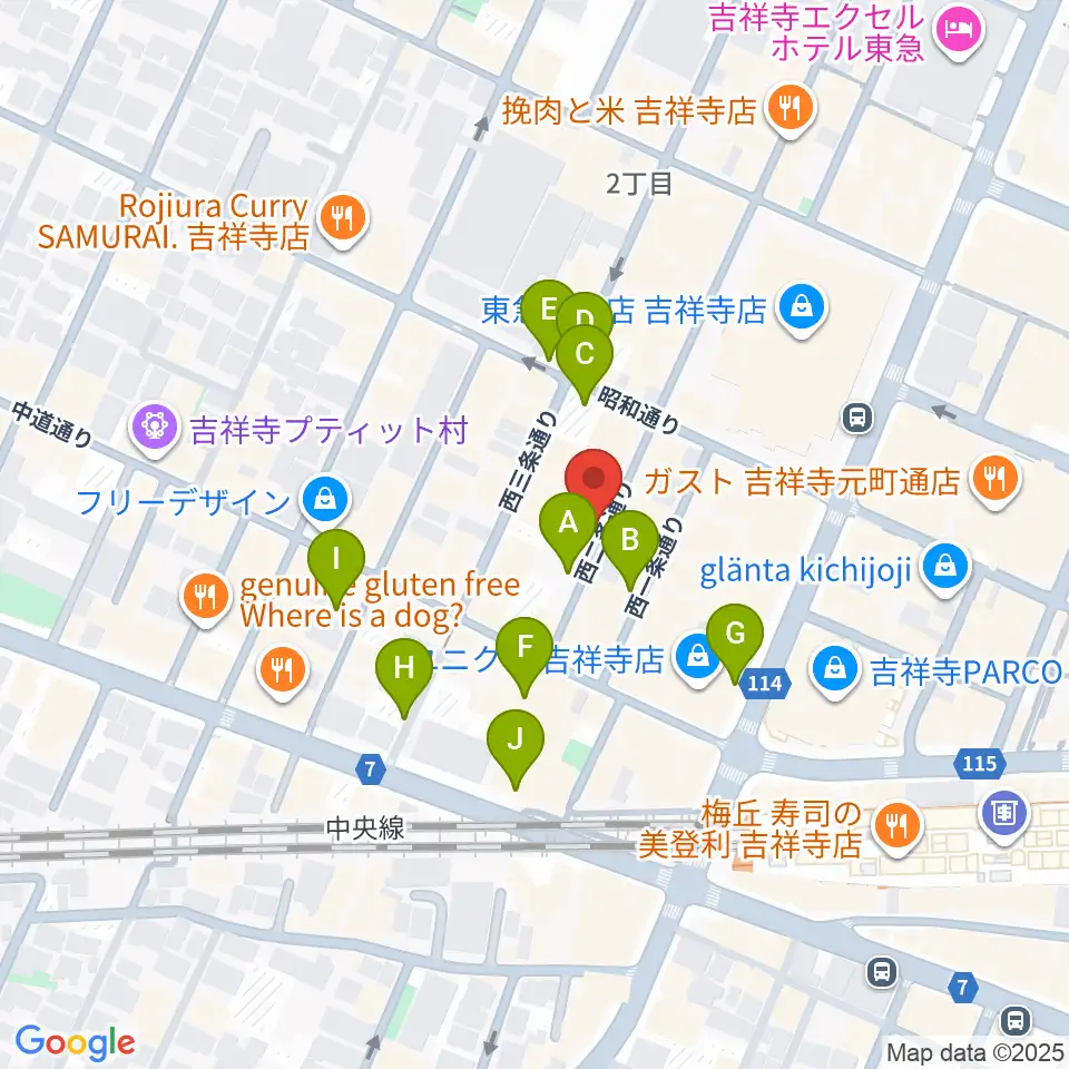 吉祥寺ストリングス周辺の駐車場・コインパーキング一覧地図
