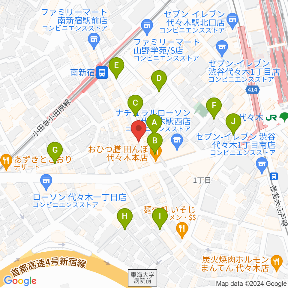 代々木Barbara周辺の駐車場・コインパーキング一覧地図