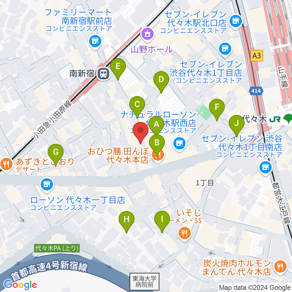 代々木Barbara周辺の駐車場・コインパーキング一覧地図