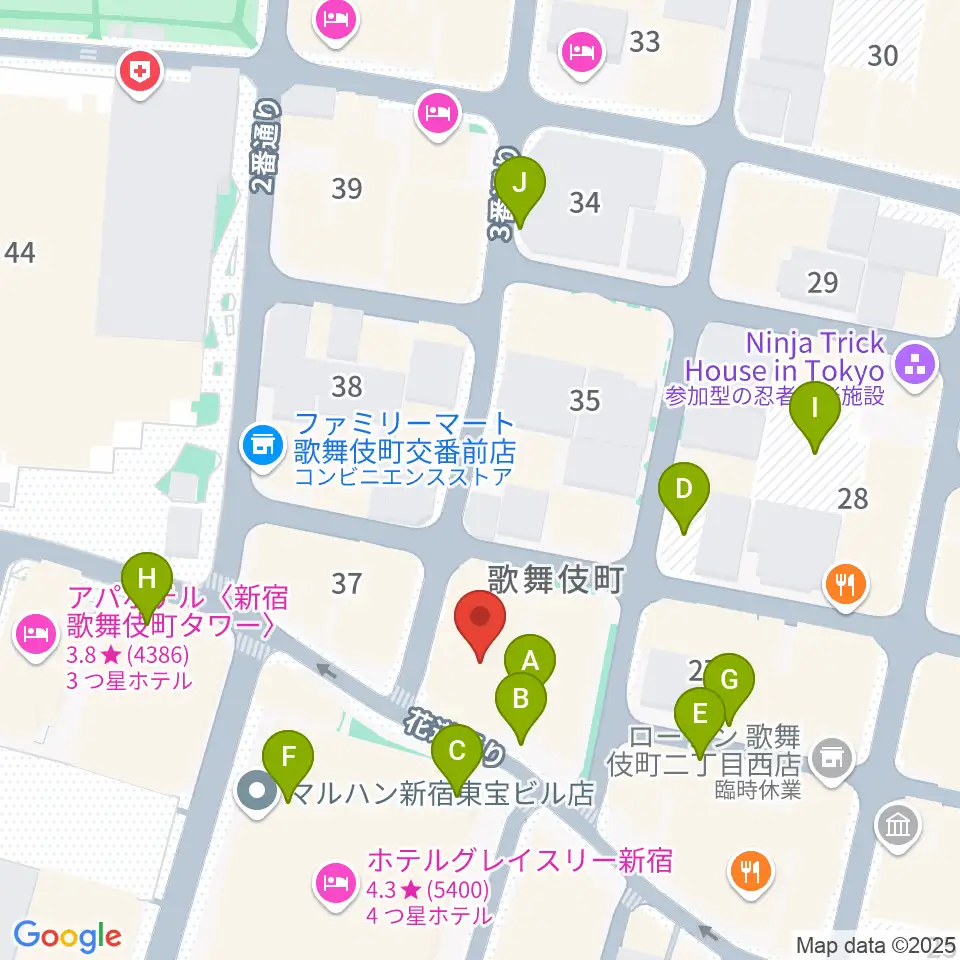 ACB HALL周辺の駐車場・コインパーキング一覧地図