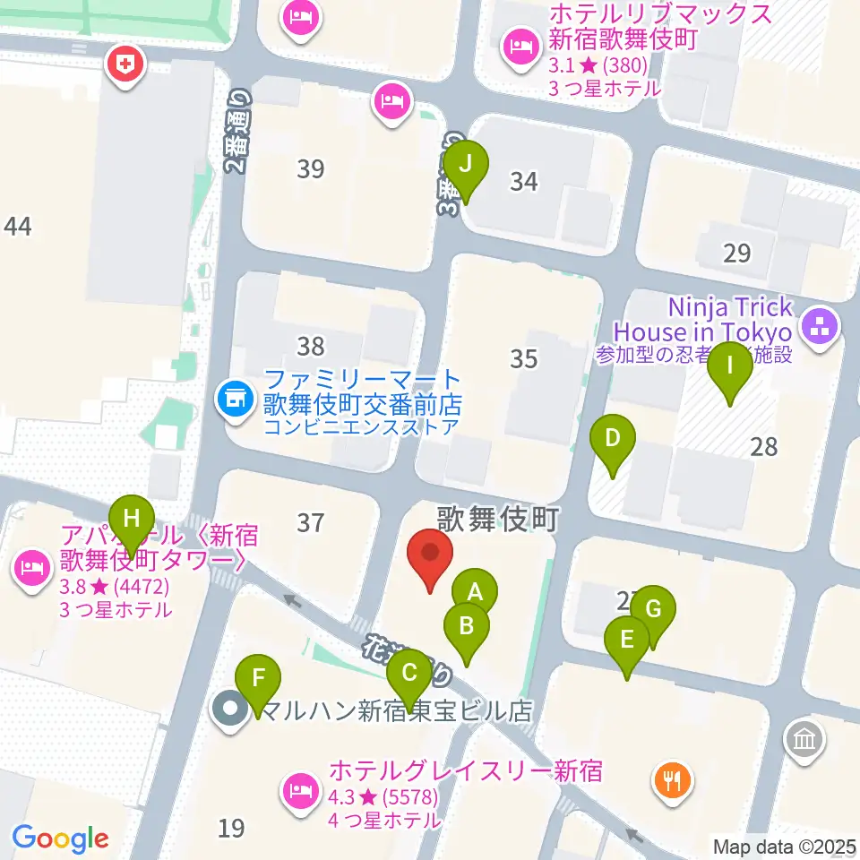 ACB HALL周辺の駐車場・コインパーキング一覧地図