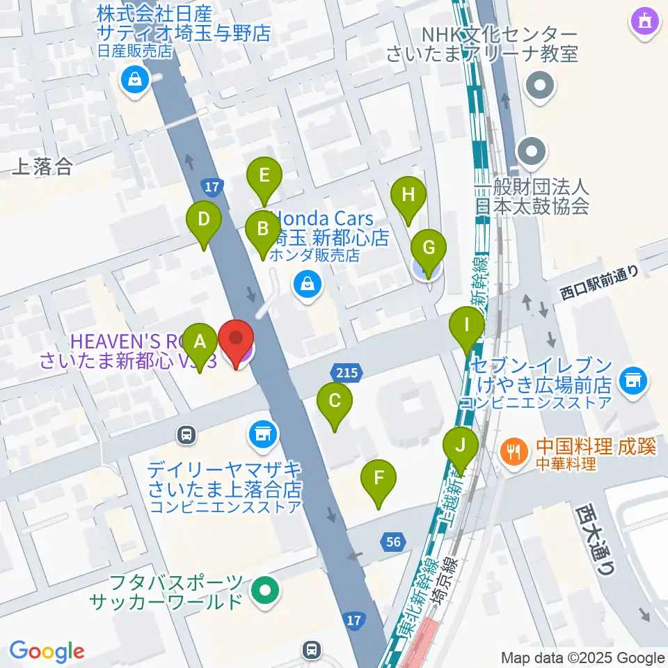 さいたま新都心ヘブンズロック周辺の駐車場・コインパーキング一覧地図