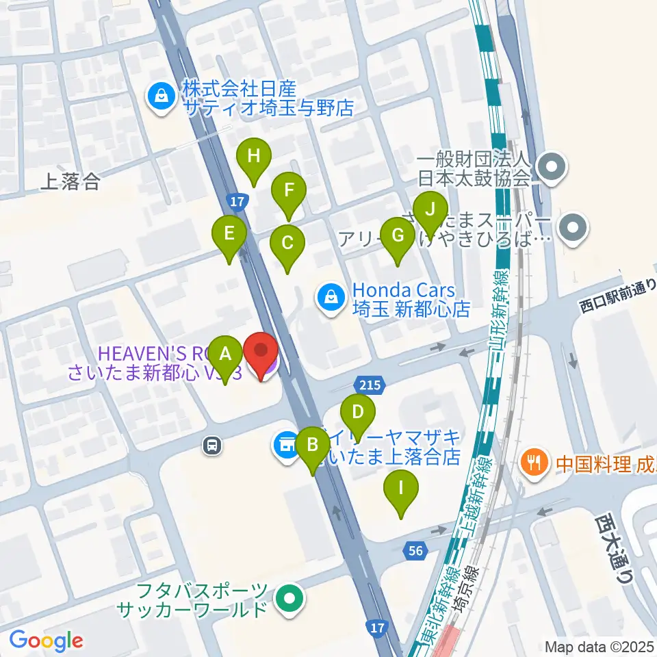 さいたま新都心ヘブンズロック周辺の駐車場・コインパーキング一覧地図