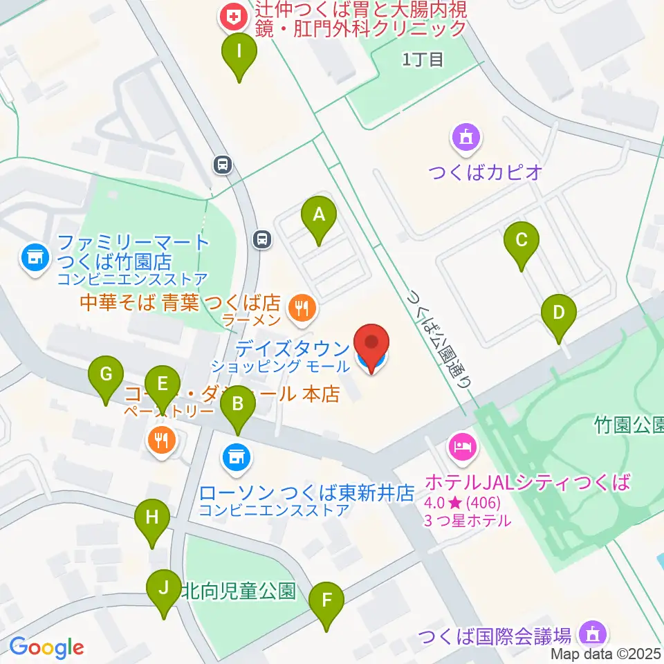 つくばパークダイナー周辺の駐車場・コインパーキング一覧地図