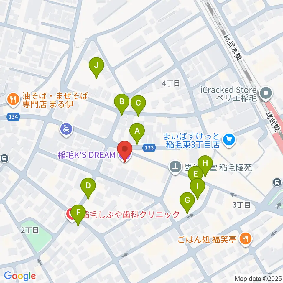 稲毛K'S DREAM周辺の駐車場・コインパーキング一覧地図