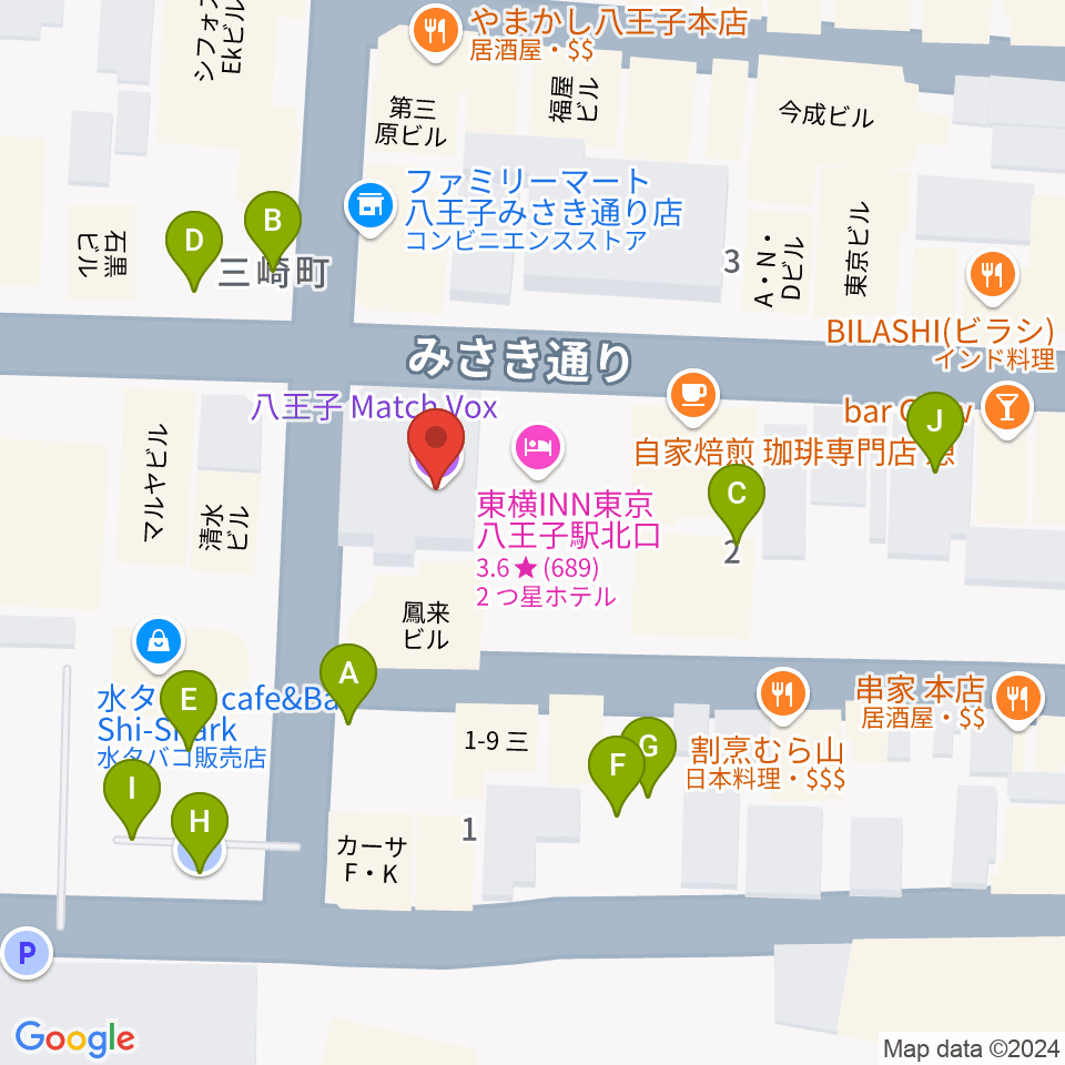 八王子Match Vox周辺の駐車場・コインパーキング一覧地図