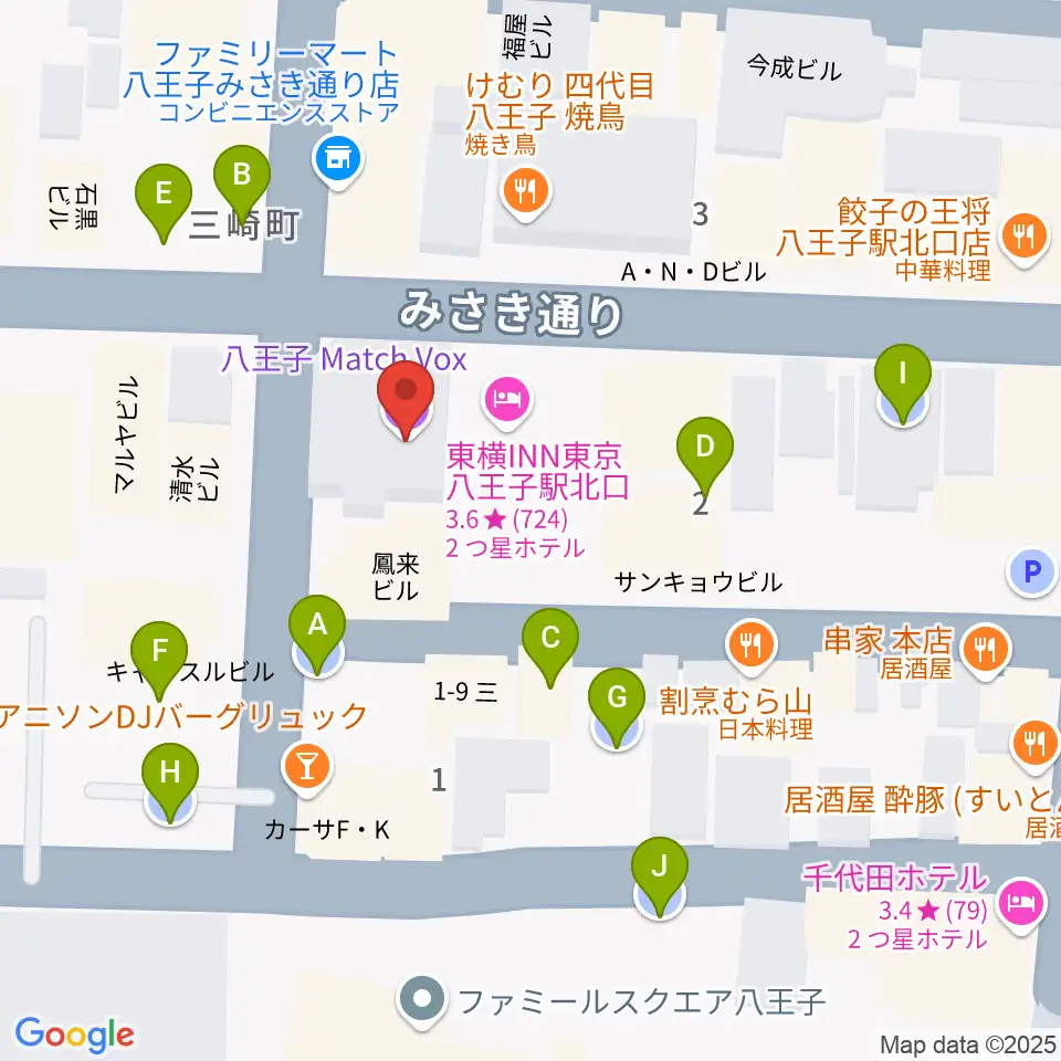 八王子Match Vox周辺の駐車場・コインパーキング一覧地図