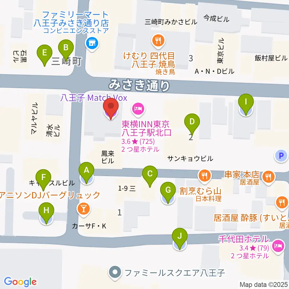 八王子Match Vox周辺の駐車場・コインパーキング一覧地図
