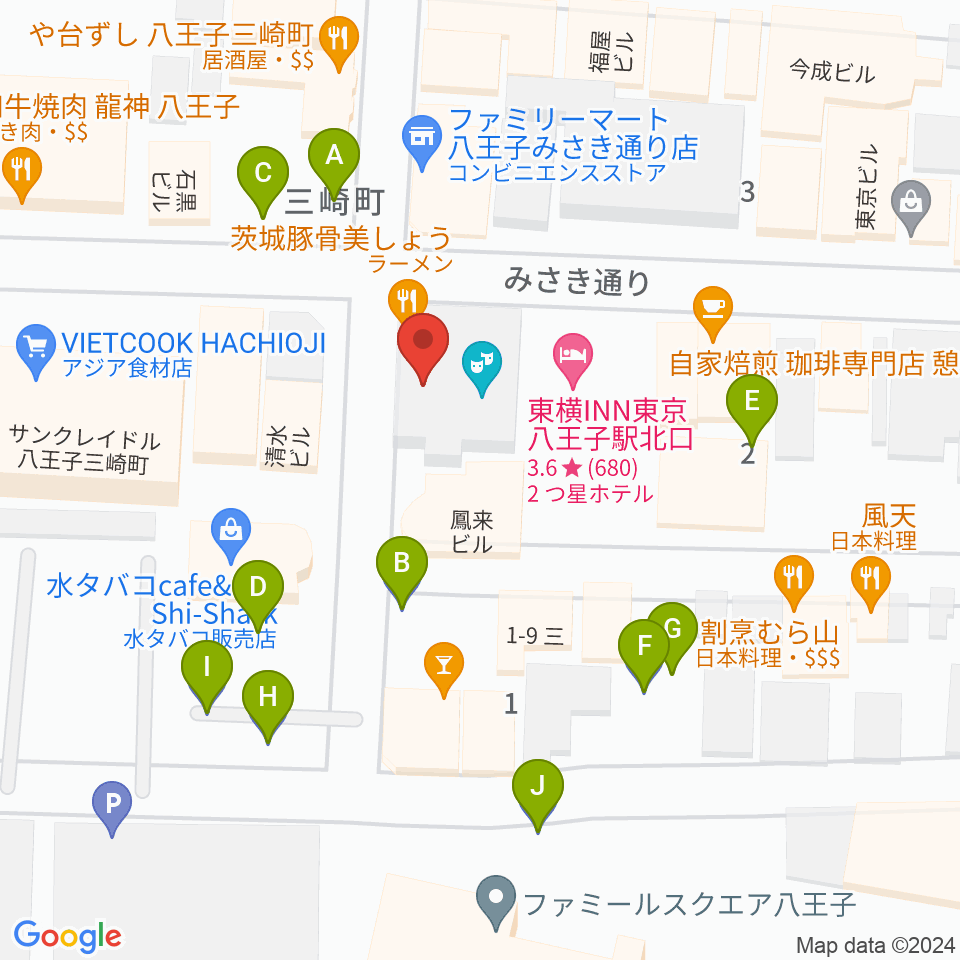 八王子RIPS周辺の駐車場・コインパーキング一覧地図