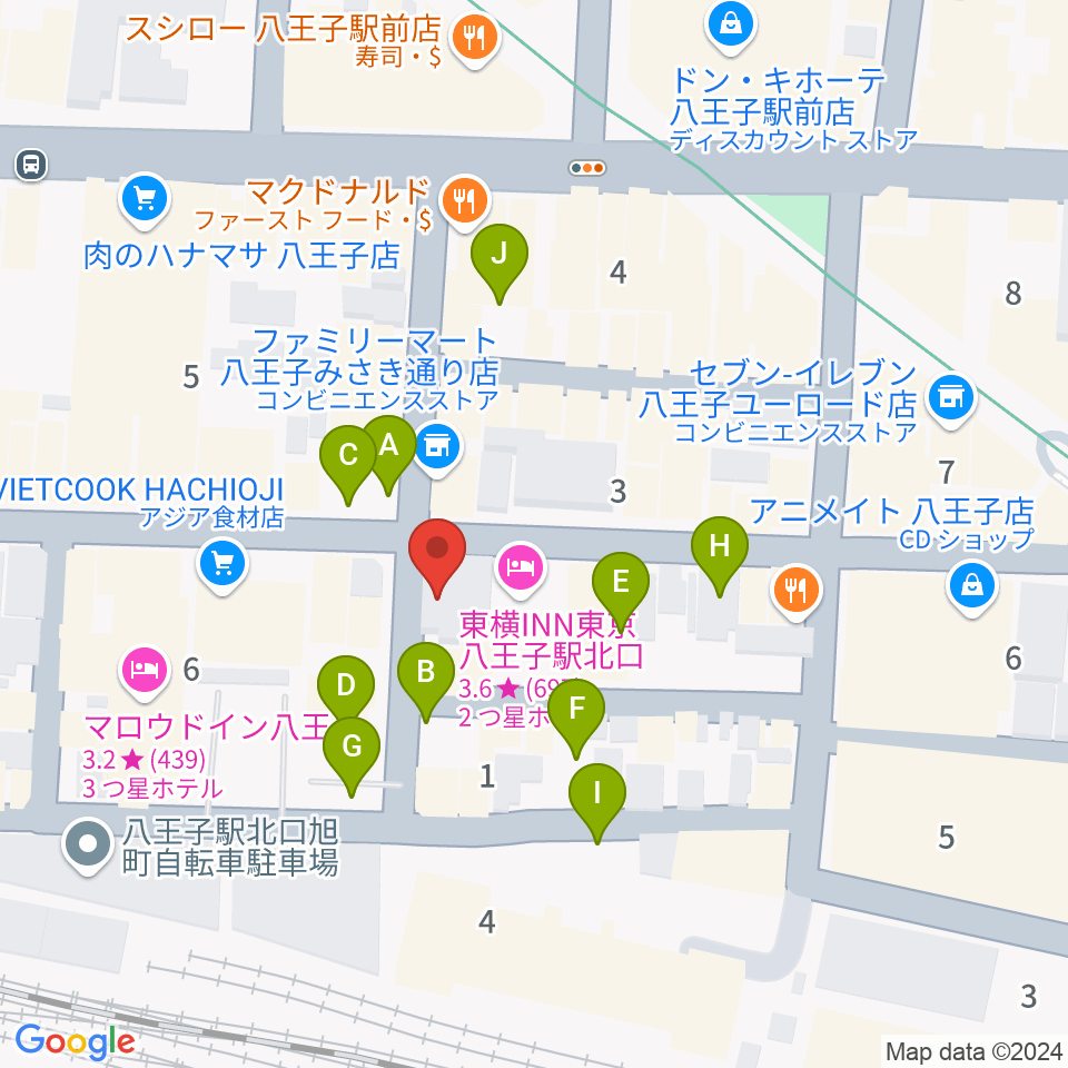 八王子RIPS周辺の駐車場・コインパーキング一覧地図