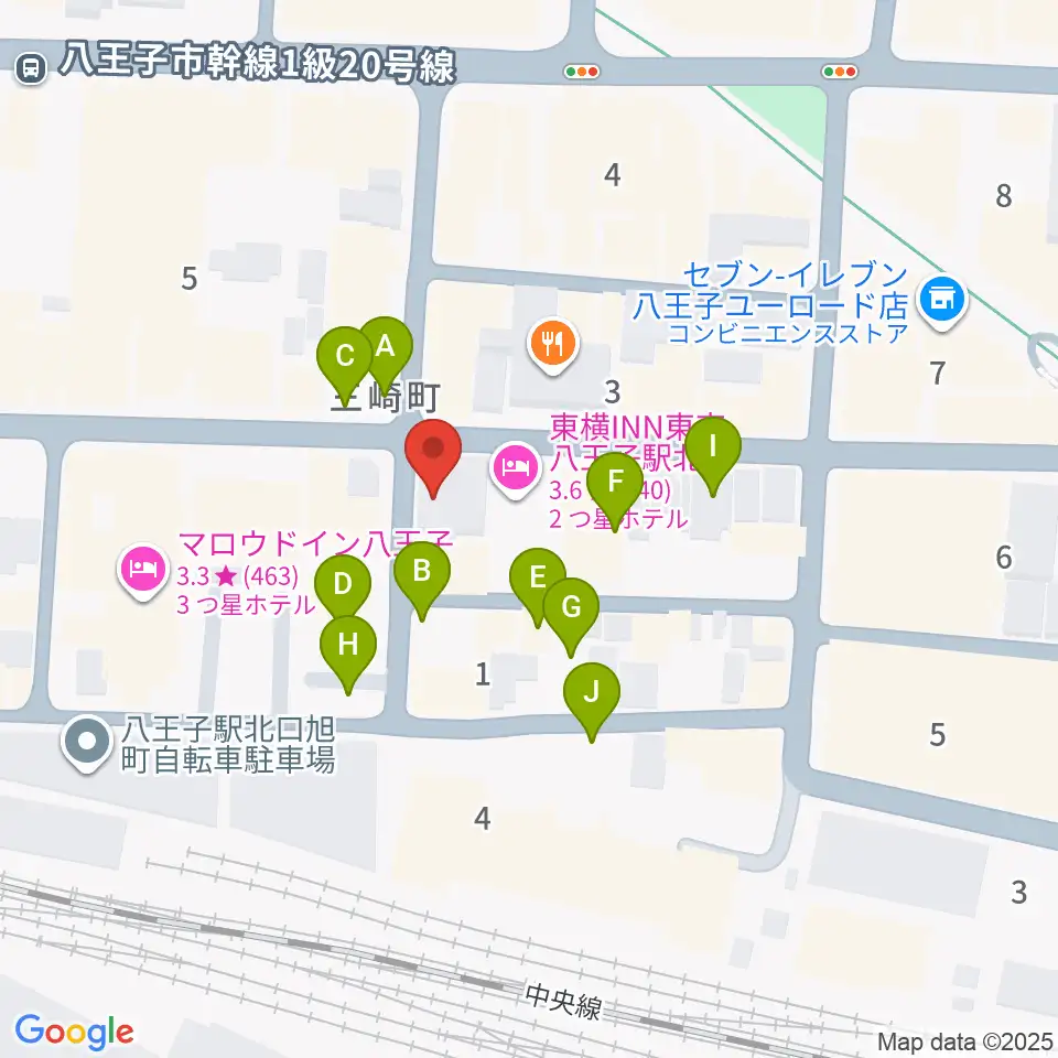 八王子RIPS周辺の駐車場・コインパーキング一覧地図