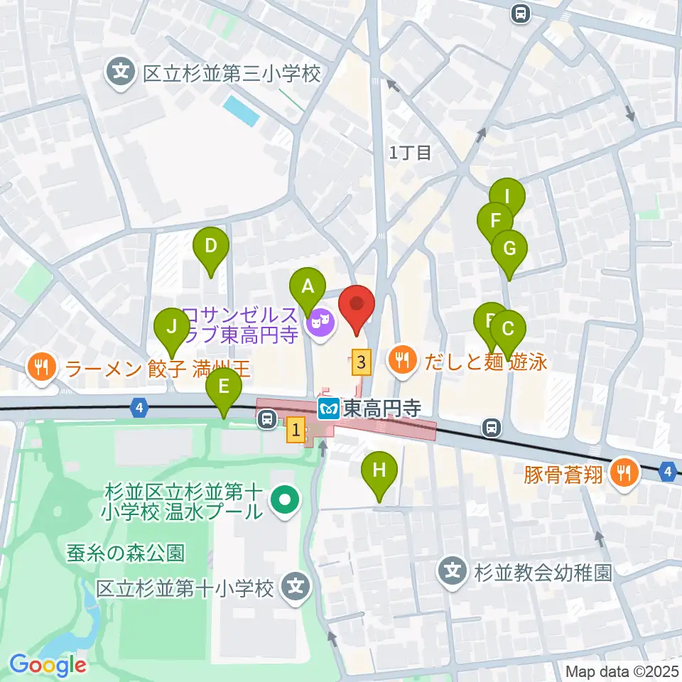 東高円寺二万電圧周辺の駐車場・コインパーキング一覧地図