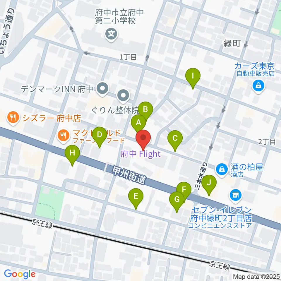 府中Flight周辺の駐車場・コインパーキング一覧地図