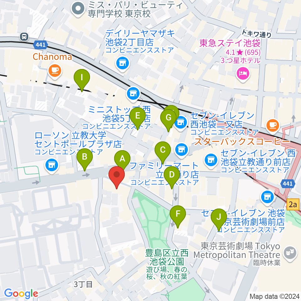 池袋アップルジャンプ周辺の駐車場・コインパーキング一覧地図