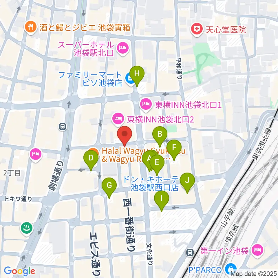 池袋手刀 チョップ周辺の駐車場・コインパーキング一覧地図