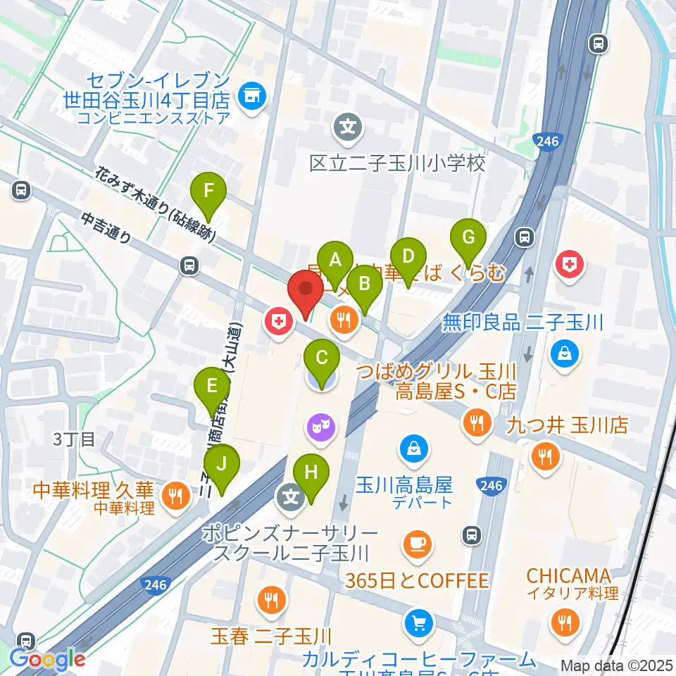 二子玉川GEMINI Theater周辺の駐車場・コインパーキング一覧地図