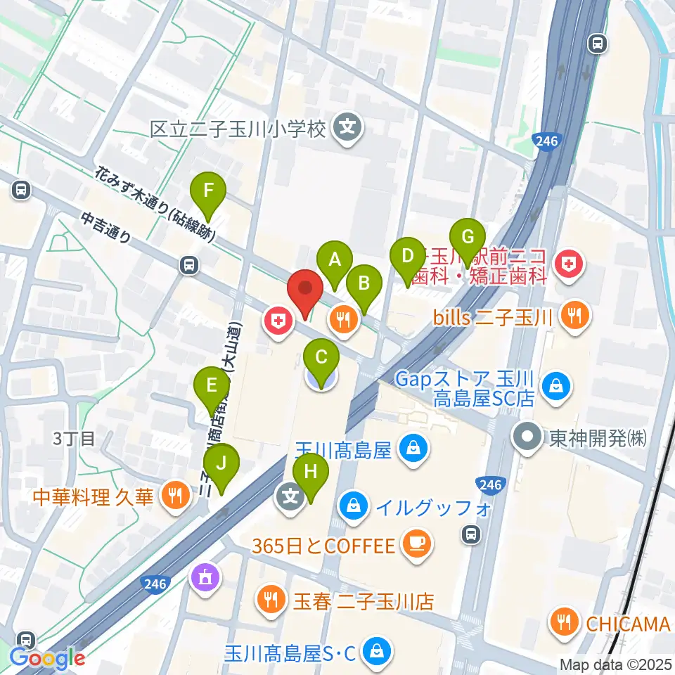 二子玉川GEMINI Theater周辺の駐車場・コインパーキング一覧地図