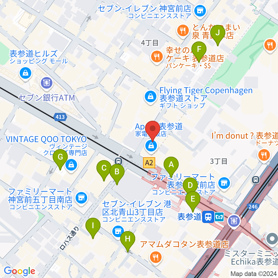 表参道GROUND周辺の駐車場・コインパーキング一覧地図