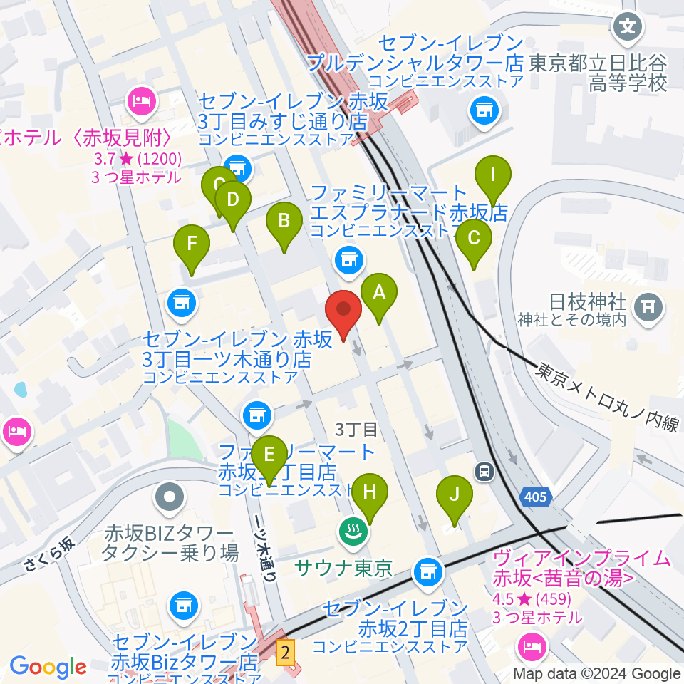 クローフィッシュ赤坂周辺の駐車場・コインパーキング一覧地図