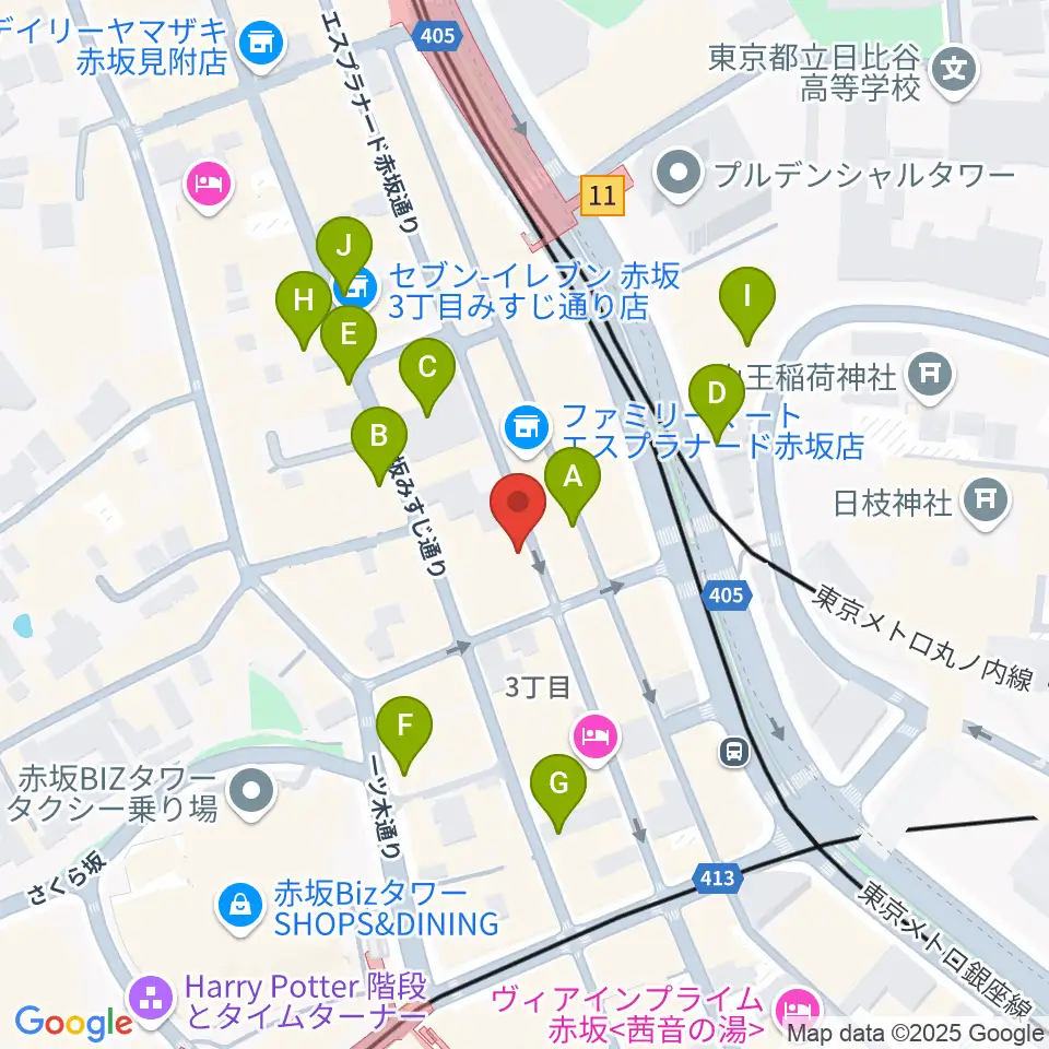 クローフィッシュ赤坂周辺の駐車場・コインパーキング一覧地図