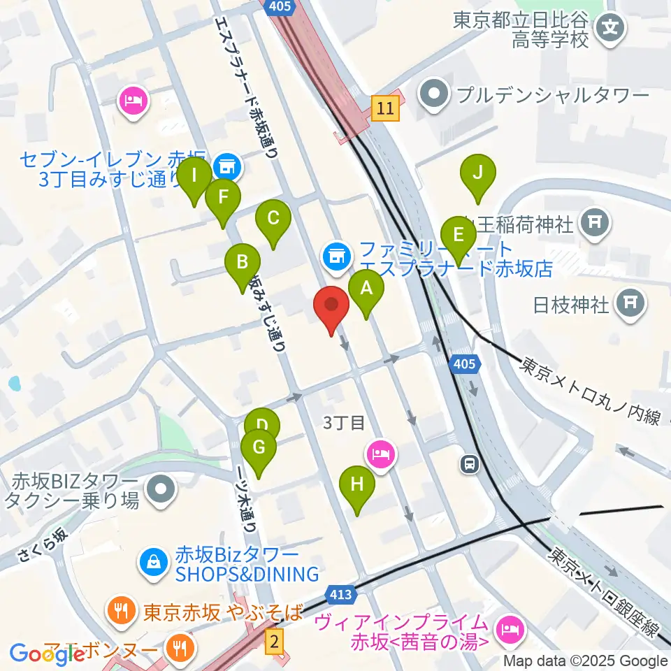 クローフィッシュ赤坂周辺の駐車場・コインパーキング一覧地図