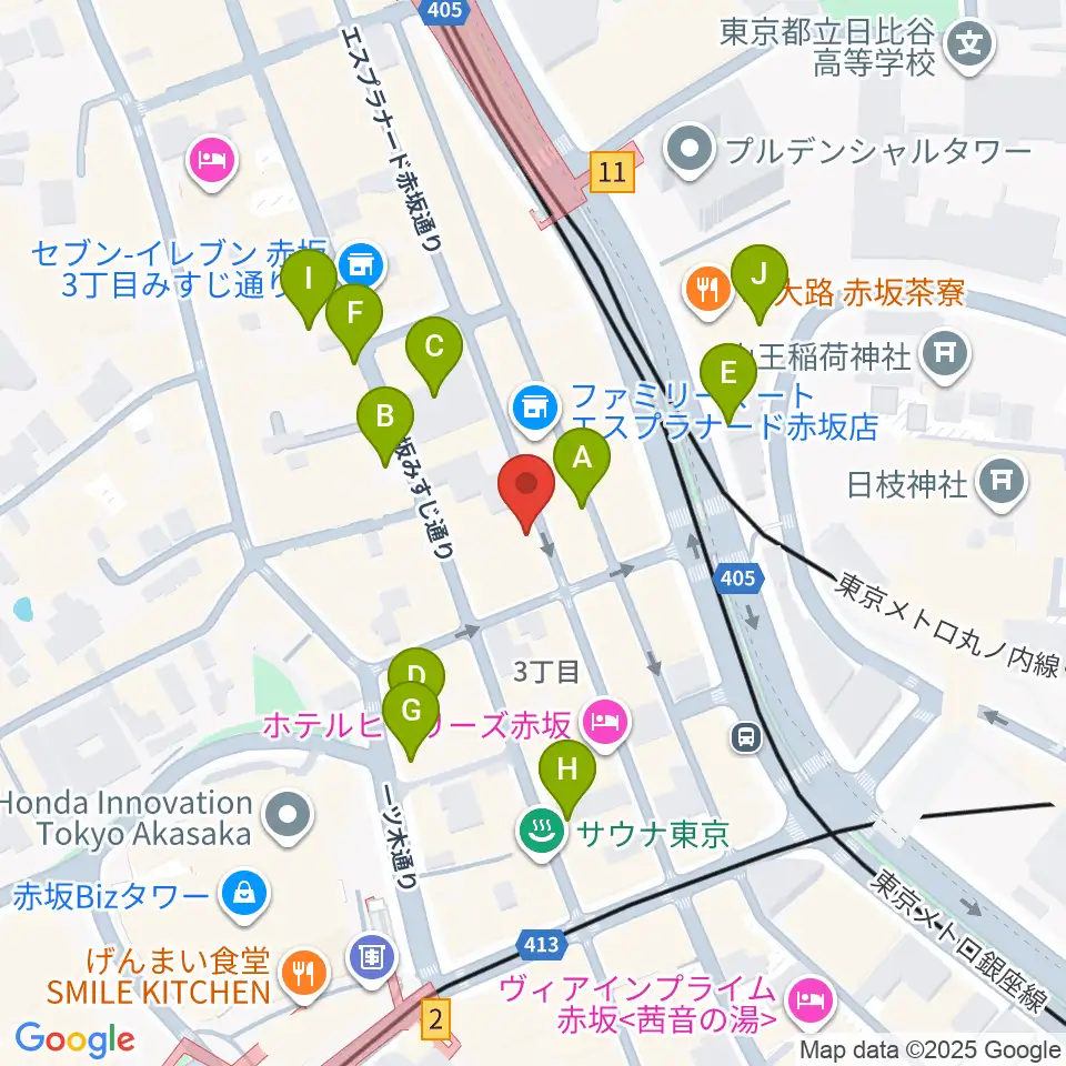 クローフィッシュ赤坂周辺の駐車場・コインパーキング一覧地図