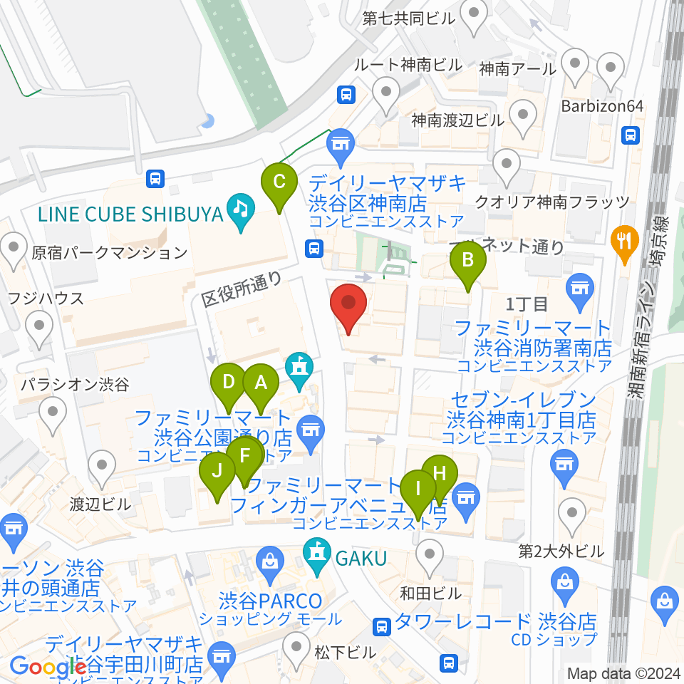 渋谷UNDERBAR周辺の駐車場・コインパーキング一覧地図