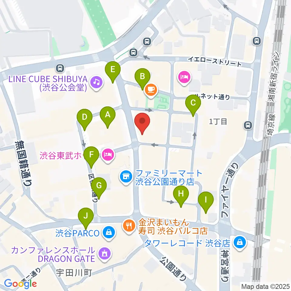 渋谷UNDERBAR周辺の駐車場・コインパーキング一覧地図