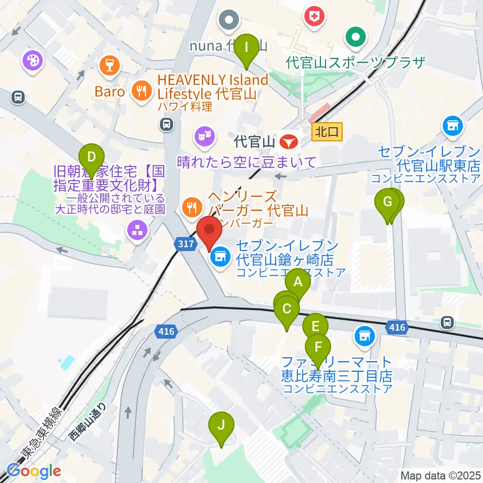 代官山UNIT周辺の駐車場・コインパーキング一覧地図