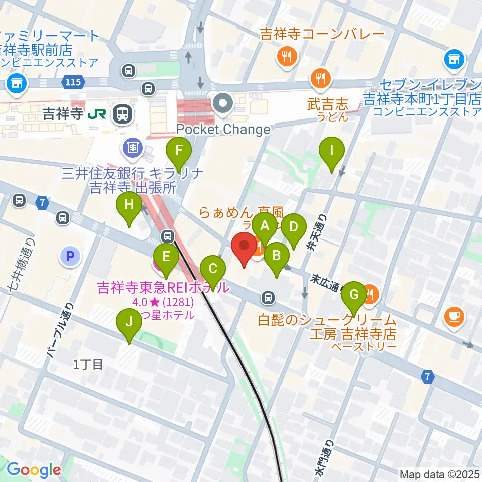 吉祥寺シャッフル周辺の駐車場・コインパーキング一覧地図