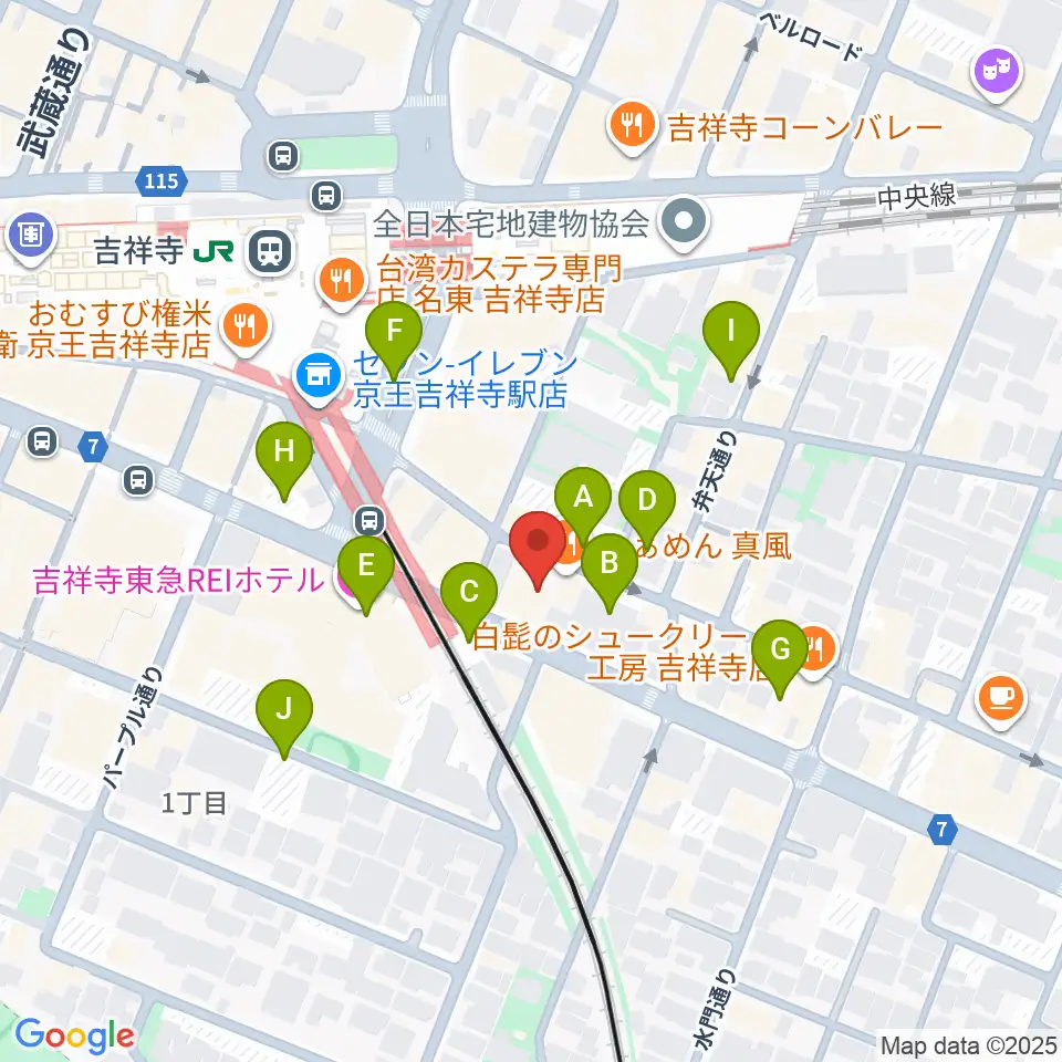 吉祥寺シャッフル周辺の駐車場・コインパーキング一覧地図