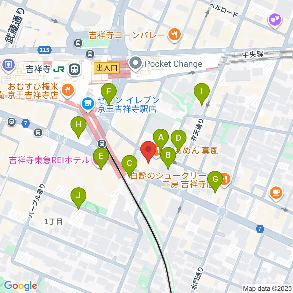 吉祥寺シャッフル周辺の駐車場・コインパーキング一覧地図