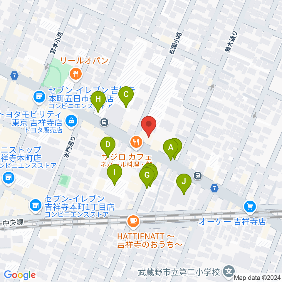 吉祥寺クレッシェンド周辺の駐車場・コインパーキング一覧地図