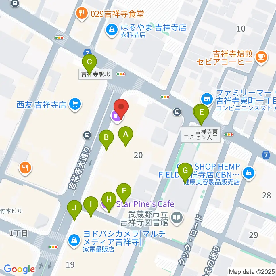 吉祥寺CLUB SEATA周辺の駐車場・コインパーキング一覧地図