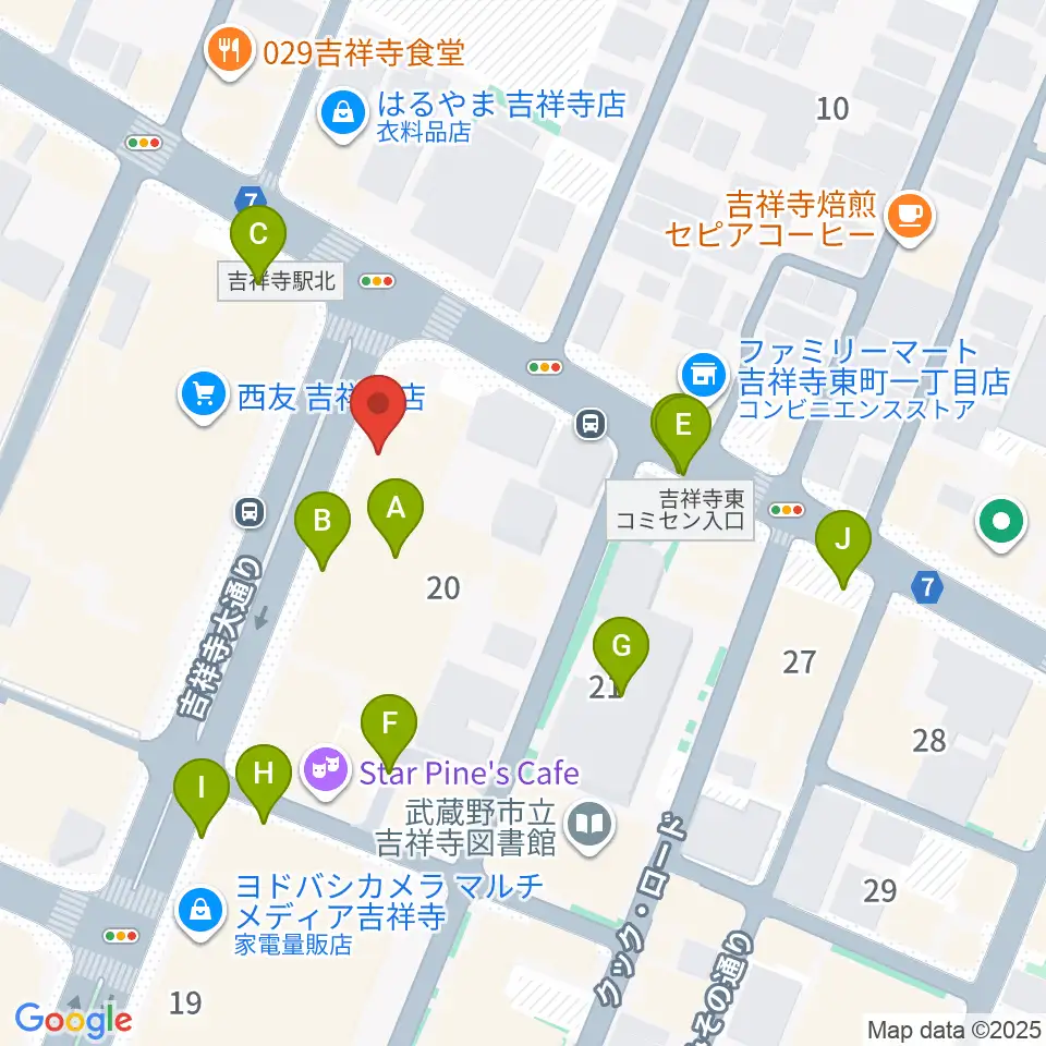 吉祥寺CLUB SEATA周辺の駐車場・コインパーキング一覧地図