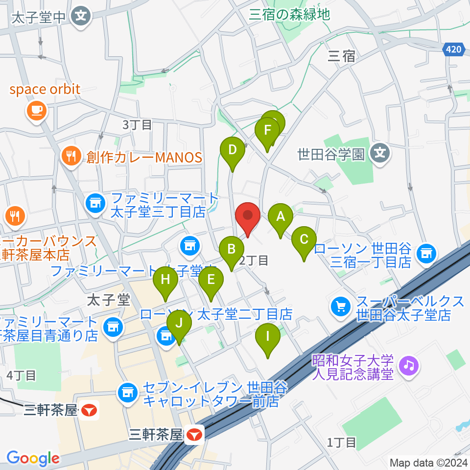 三軒茶屋グレープフルーツムーン周辺の駐車場・コインパーキング一覧地図