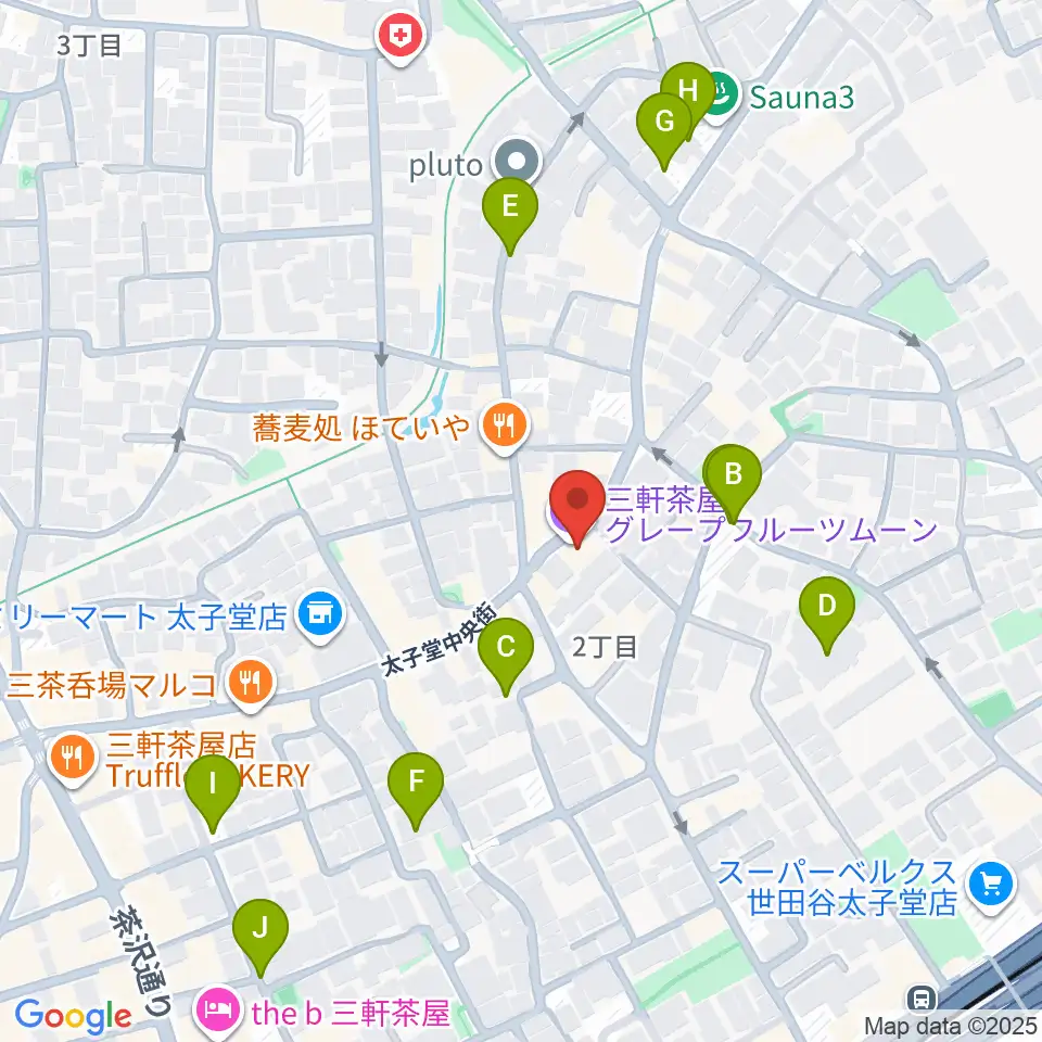 三軒茶屋グレープフルーツムーン周辺の駐車場・コインパーキング一覧地図